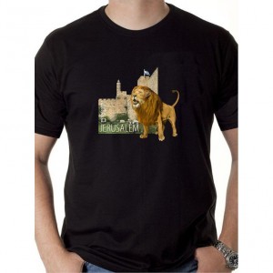 Jerusalem T-Shirt Featuring Lion (Variety of Colors) Israeli T-Shirts