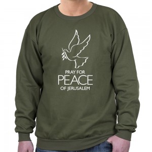 Peace of Jerusalem Sweatshirt Dove Design- Variety of Colors to Choose From Israeli T-Shirts