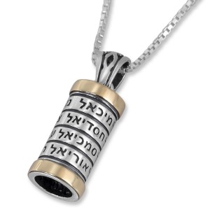 Cylinder Pendant with the 12 Names of the Archangels Jewish Necklaces