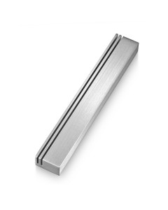 Mezuzah in Anodized Aluminum Silver Vertical Track by Adi Sidler