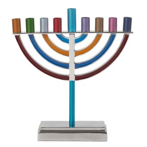 Yair Emanuel Large Multicolored Traditional Hanukkah Menorah Hanukkah Menorahs