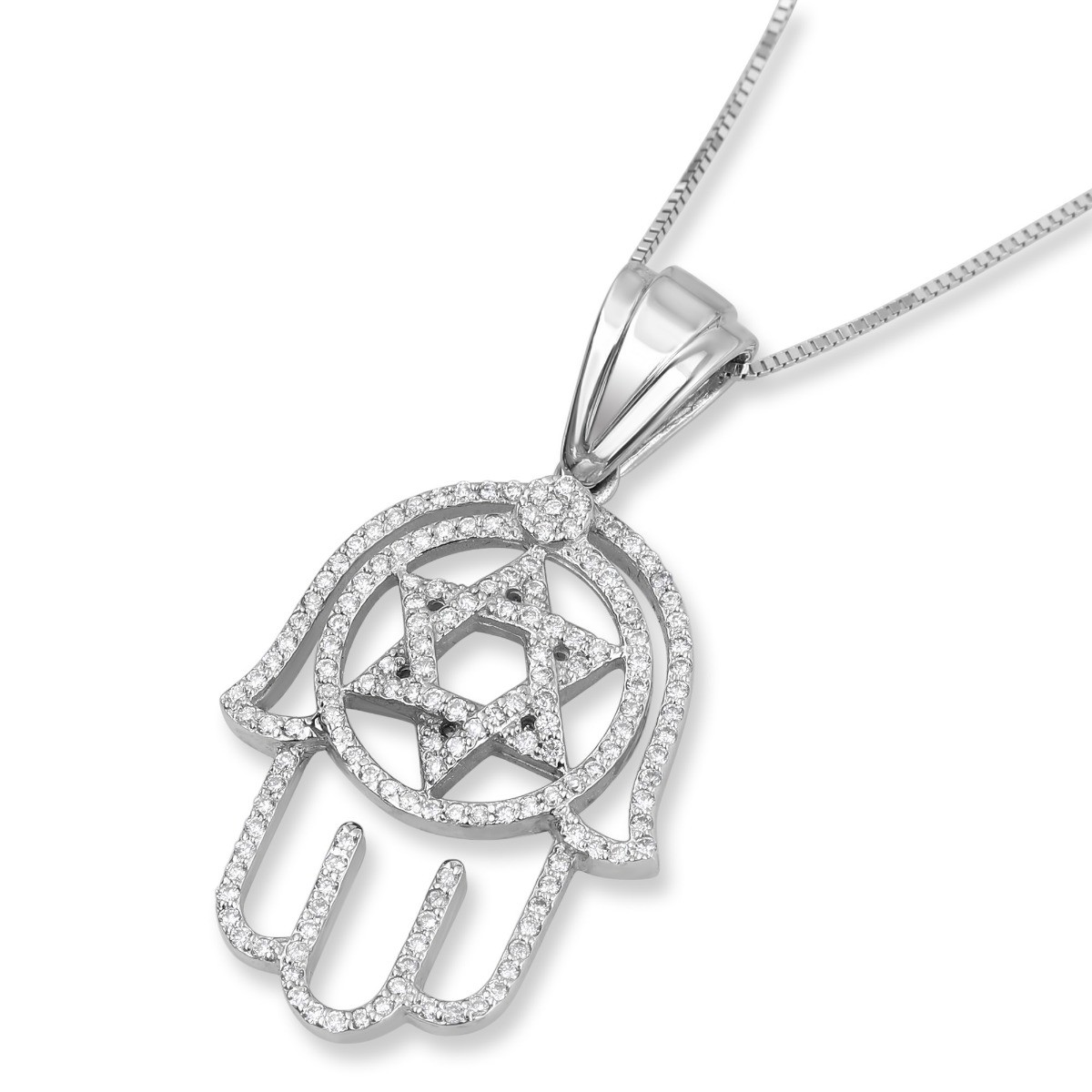 Amazon.com: Hexagram Hamsa Hand Pendant Necklace Magen David Jewish Star  Palm Jewelry : Clothing, Shoes & Jewelry