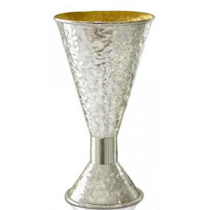 Kiddush Cup in Hammered Sterling Silver by Nadav Art