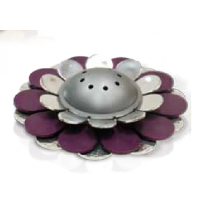 Flower Havdalah Candle Holder and Spice Box Set in Purple
