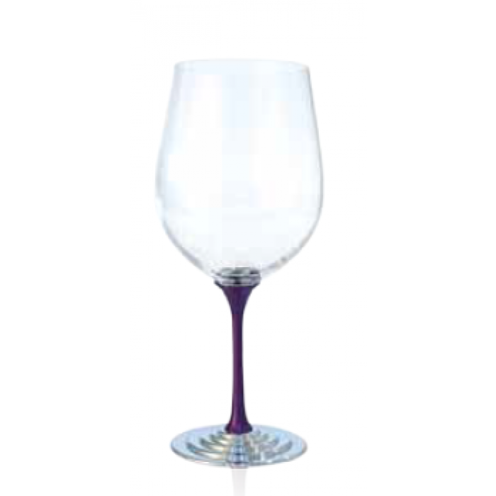 Kiddush Glass with Colorful Aluminum Base and Crystal Top in Purple by Nadav Art
