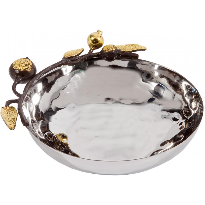 Stainless Steel Bowl with Pomegranate Design by Yair Emanuel