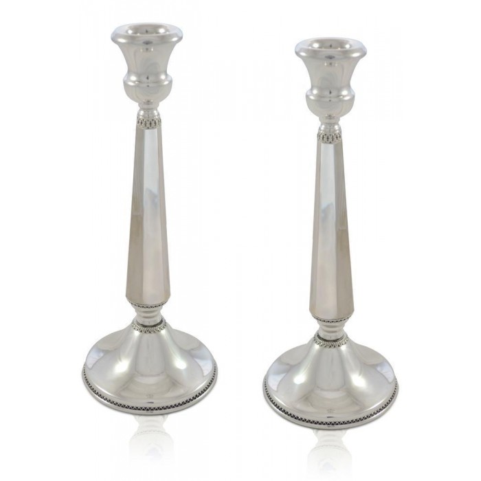 Sterling Silver Candlesticks with Filigree Rings by Nadav Art