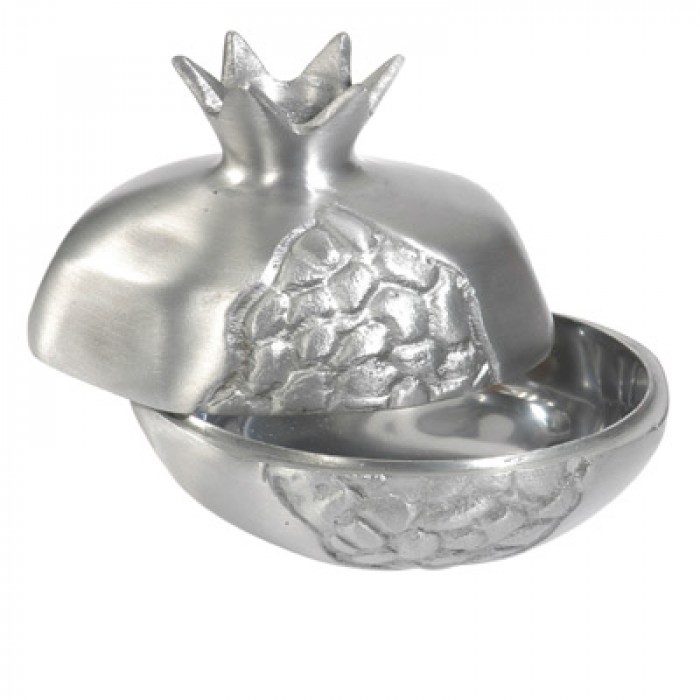 Yair Emanuel Honey Pot - Large Silver Aluminum Pomegranate