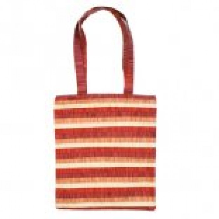 Yair Emanuel Red Striped Applique Hand Bag