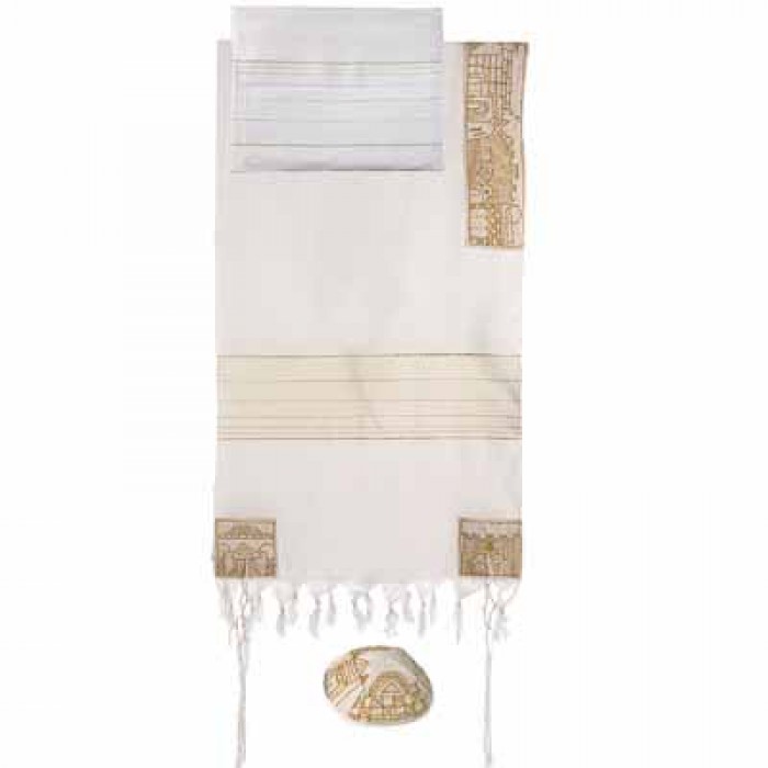 Yair Emanuel Golden Old City Cotton Embroidered Tallit