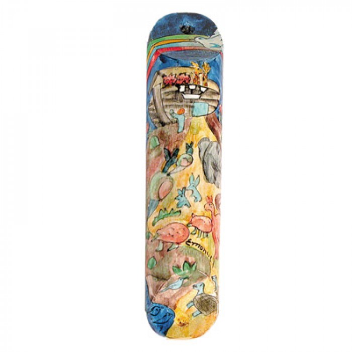 Yair Emanuel Mezuzah with Animals and Noah's Ark in Painted Wood