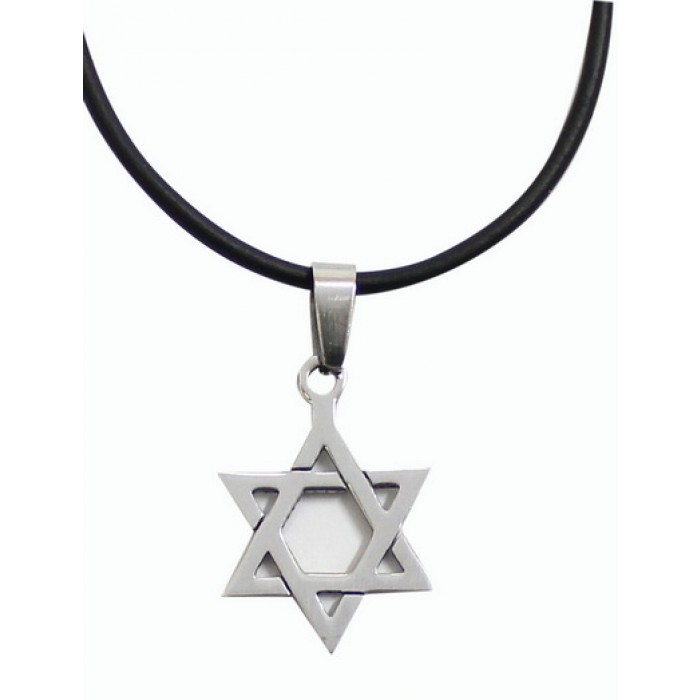 Stainless Steel Star of David Pendant with Traditional Design