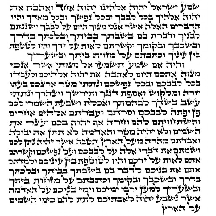 5.9" / 15 cm Ashkenaz Beit Yosef Mezuzah Scroll - Kosher Mehadrin