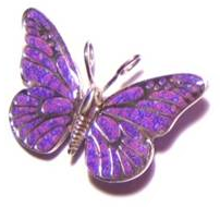 Broche Papillon - Fond Mauve Vif