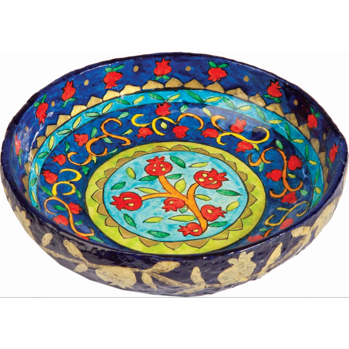 Colorful Recycled Paper Pomegranate Bowl by Yair Emanuel - Small