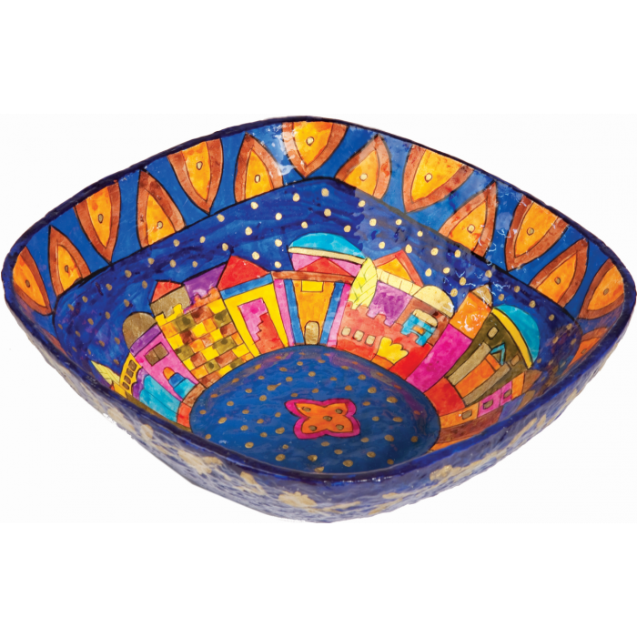 Square Recycled Paper Jerusalem Bowl by Yair Emanuel - Small