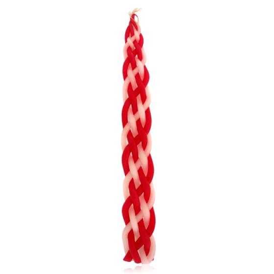 Ner Hatsafon Paraffin Havdalah Candle with Red and White Wicks
