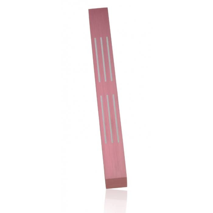 Pink Lined Brushed Aluminum Mezuzah by Adi Sidler