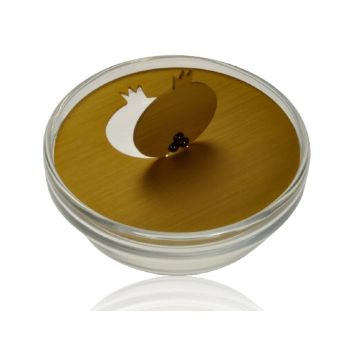 Small Gold Pomegranate Honey Dish by Adi Sidler