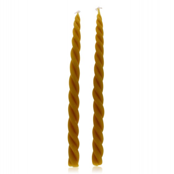 Traditional Wax Havdalah Candle Set with Two Natural Colored Candles