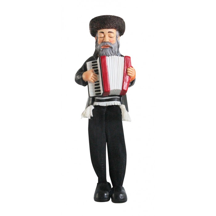 Polyresin Figurine with Klezmer Accordion Player and Cloth Legs