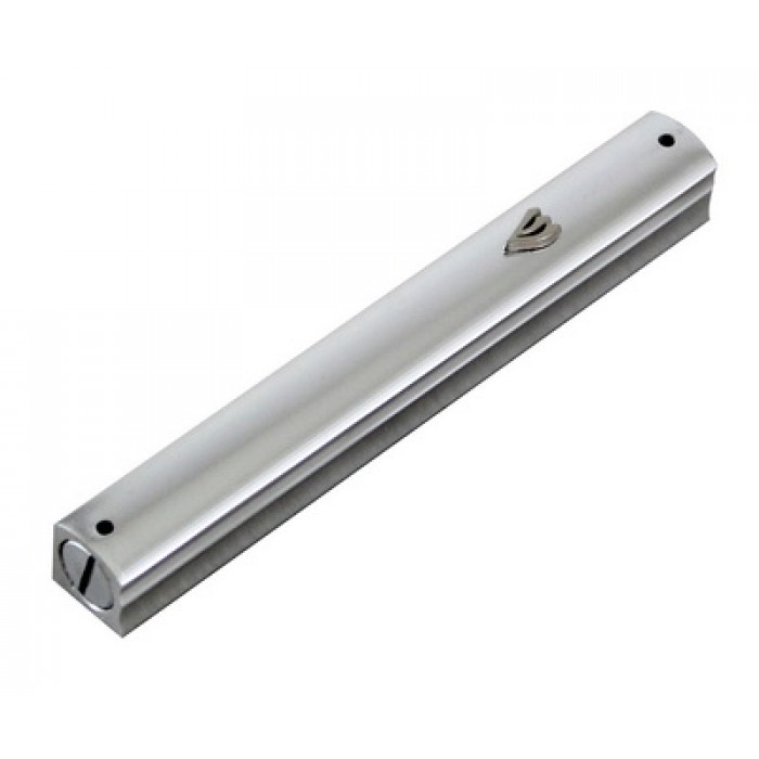 Silver Aluminum Mezuzah in 12cm