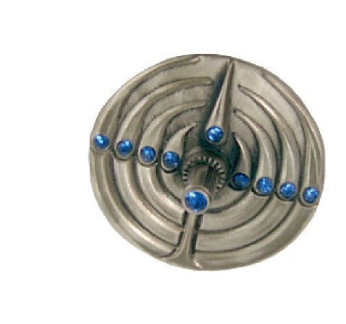 Modern Round Dreidel with Menorah Branches and Blue Beads