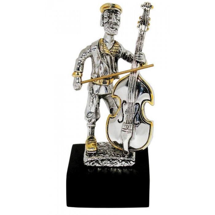 Sterling Silver Klezmer Cello Musician Figurine