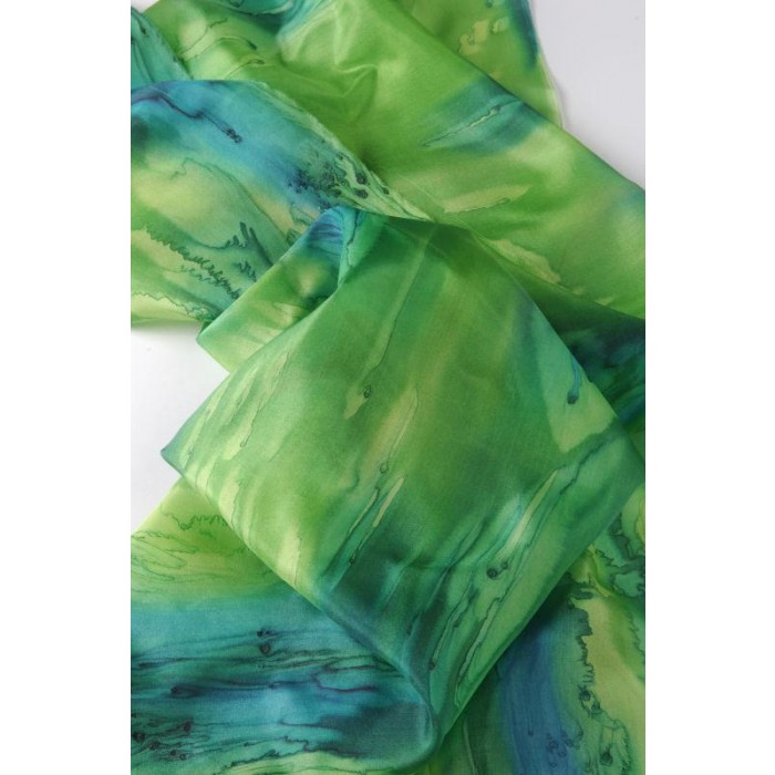 Bright Green Silk Scarf by Galilee Silks