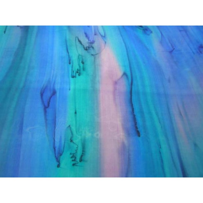 Silk Scarf with Pink, Green & Blue Watercolors by Galilee Silks
