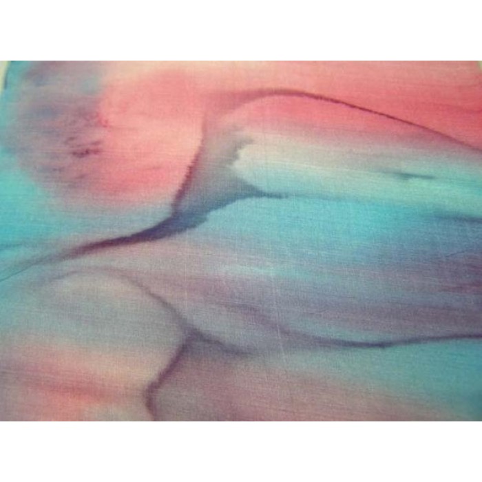 Pink & Turquoise Silk Scarf by Galilee Silks