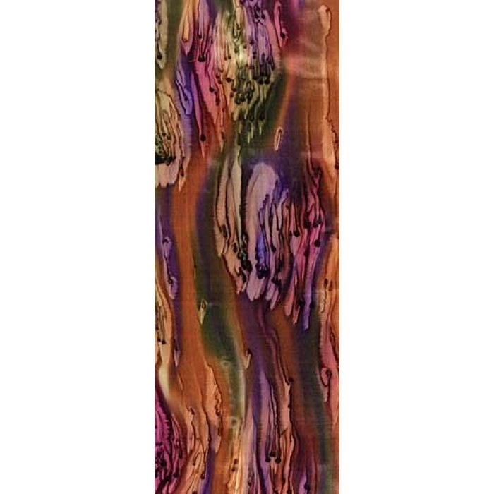 Brown, Green & Purple Silk Scarf by Galilee Silks