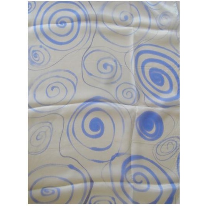 Scarf with Light Blue Swirls by Galilee Silks