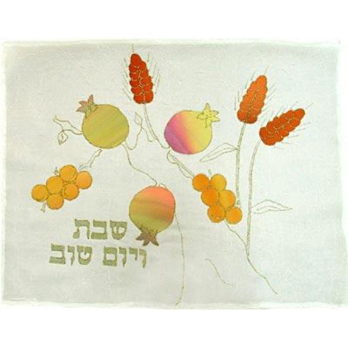 Challah Cover with Pomegranate & Wheat by Galilee Silks
