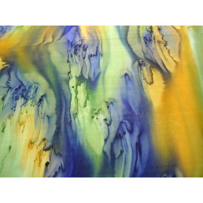 Blue, Yellow & Green Silk ‘Tichel’ Headscarf by Galilee Silks