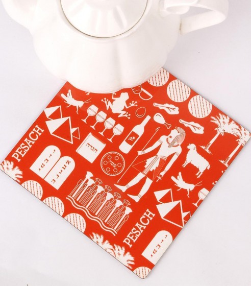 Trivet with Pharaoh Print in Red
