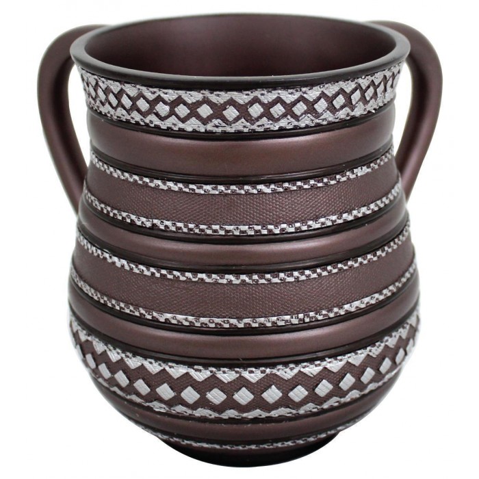 Washing Cup with Diamond Shape Design in Brown and Black