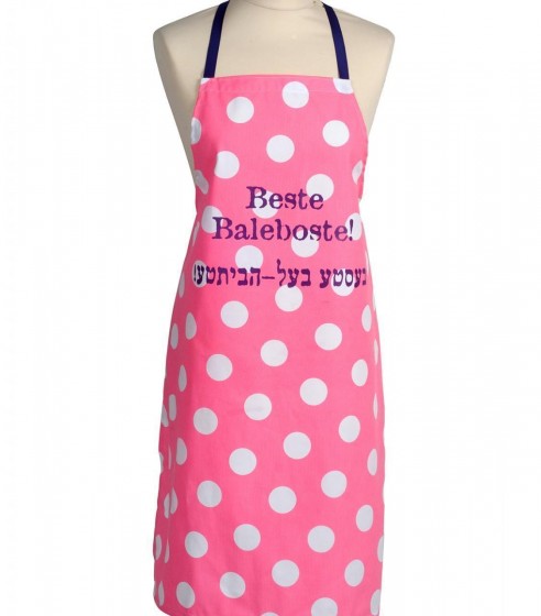 Apron in Pink with "Beste Baleboste" in Cotton