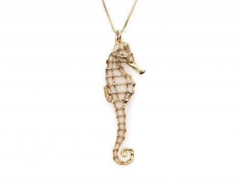 Seahorse Necklace with Pearl Patterns- Adina Plastelina