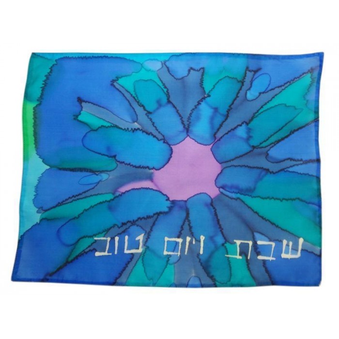 Challah Cover in Blue Flower Design
