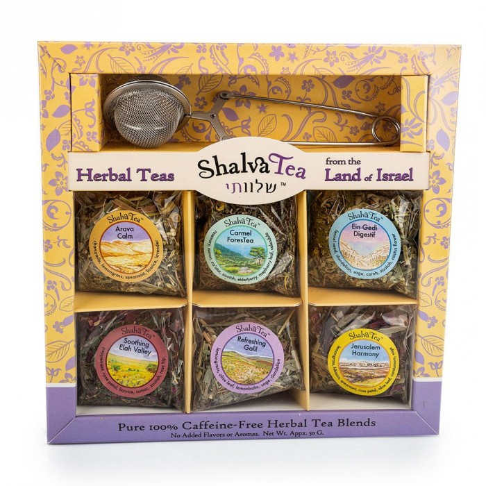 Shalva Tea Sampler Gift Box 6 Individual Assorted Herbal