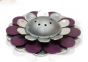 Flower Havdalah Candle Holder and Spice Box Set in Purple
