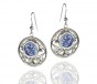 Rafael Jewelry Sterling Silver Earrings with Roman Glass & Carvings
