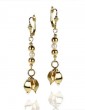 Rafael Jewelry Designer Dangling 14k Yellow Gold Flower Earrings with Pearls