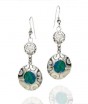Dangling Sterling Silver Earrings with Eilat Stone & Shofars by Rafael Jewelry