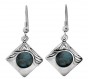 Square Sterling Silver Earrings with Eilat Stone by Rafael Jewelry