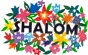 English Shalom Wall-hanging with Flower Design in Laser Cut Metal by Yair Emanuel