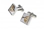 Square Cufflinks in Sterling Silver with Menorah by Rafael Jewelry