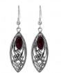 Marquise Earrings in Sterling Silver with Garnet by Rafael Jewelry