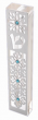 Clear Mezuzah with Silver Flower Design with Turquoise Gems